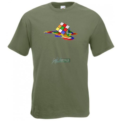 Olvadó Mágikus Rubik kocka férfi rövid ujjú póló