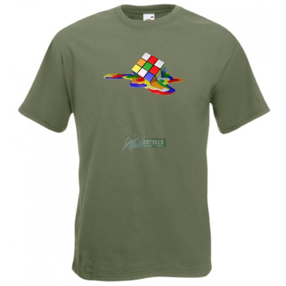 Olvadó Mágikus Rubik kocka férfi rövid ujjú póló