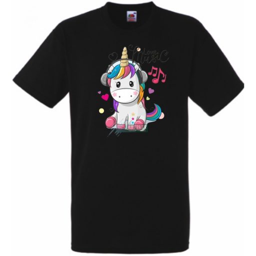 Unicornis fejhallgatóval - Love Music gyerek rövid ujjú póló