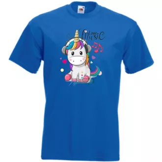   Unicornis fejhallgatóval - Love Music gyerek rövid ujjú póló