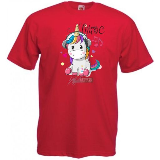 Unicornis fejhallgatóval - Love Music gyerek rövid ujjú póló