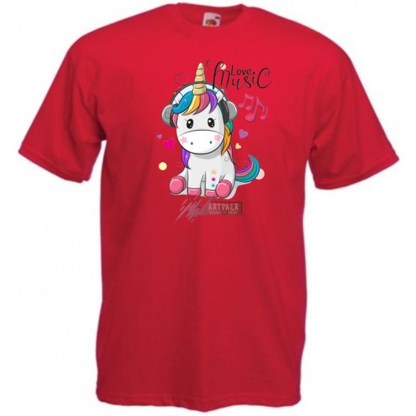 Unicornis fejhallgatóval - Love Music gyerek rövid ujjú póló