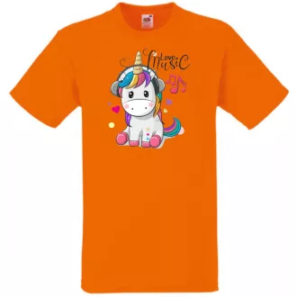   Unicornis fejhallgatóval - Love Music gyerek rövid ujjú póló