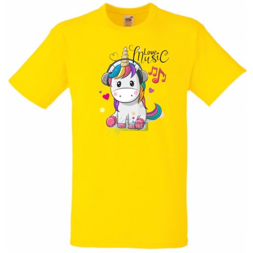 Unicornis fejhallgatóval - Love Music gyerek rövid ujjú póló