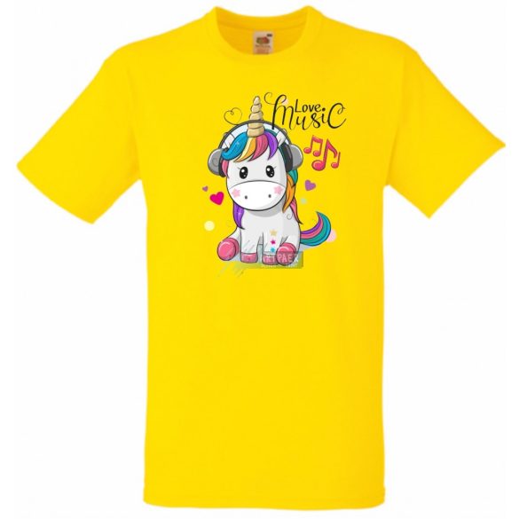 Unicornis fejhallgatóval - Love Music gyerek rövid ujjú póló