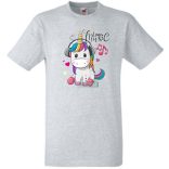 Unicornis fejhallgatóval - Love Music gyerek rövid ujjú póló