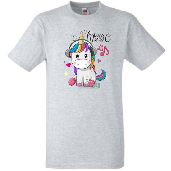 Unicornis fejhallgatóval - Love Music gyerek rövid ujjú póló