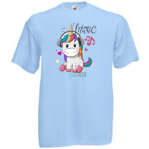 Unicornis fejhallgatóval - Love Music gyerek rövid ujjú póló