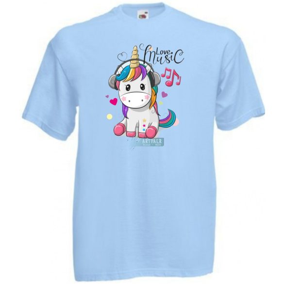 Unicornis fejhallgatóval - Love Music gyerek rövid ujjú póló
