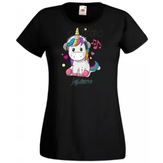   Unicornis fejhallgatóval - Love Music női rövid ujjú póló