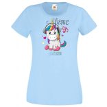 Unicornis fejhallgatóval - Love Music női rövid ujjú póló