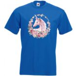 Unikornis virágkoszorúval gyerek rövid ujjú póló