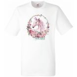 Unikornis virágkoszorúval gyerek rövid ujjú póló