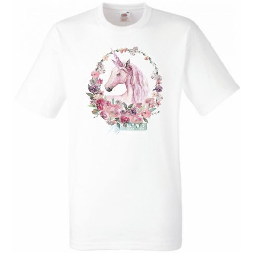 Unikornis virágkoszorúval gyerek rövid ujjú póló