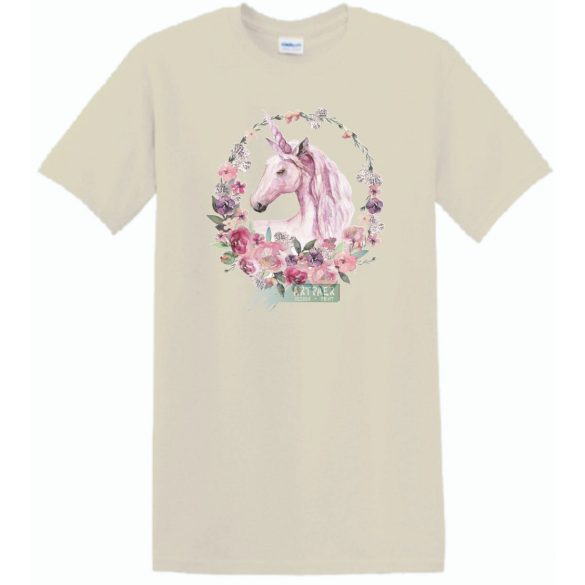 Unikornis virágkoszorúval gyerek rövid ujjú póló