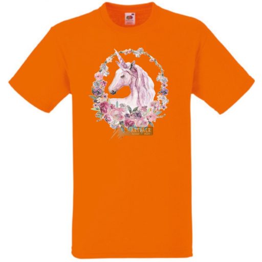 Unikornis virágkoszorúval gyerek rövid ujjú póló