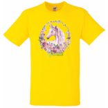 Unikornis virágkoszorúval gyerek rövid ujjú póló