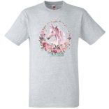 Unikornis virágkoszorúval gyerek rövid ujjú póló