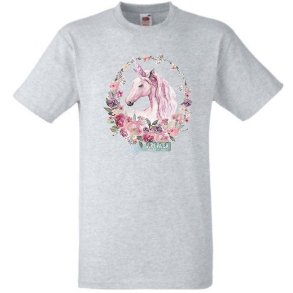 Unikornis virágkoszorúval gyerek rövid ujjú póló