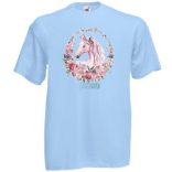 Unikornis virágkoszorúval gyerek rövid ujjú póló