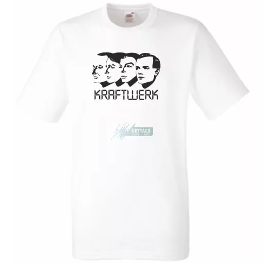 Retro Krafwerk stencil férfi rövid ujjú póló