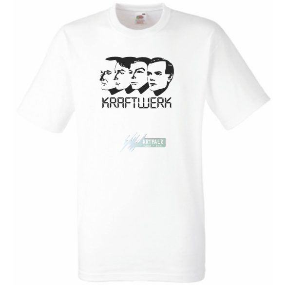 Retro Krafwerk stencil férfi rövid ujjú póló