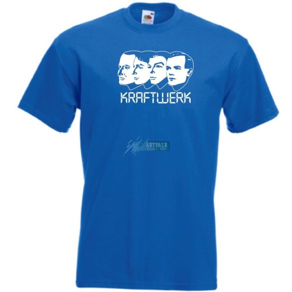 Retro Krafwerk stencil férfi rövid ujjú póló