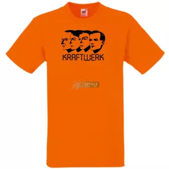 Retro Krafwerk stencil férfi rövid ujjú póló