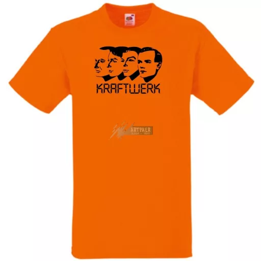 Retro Krafwerk stencil férfi rövid ujjú póló