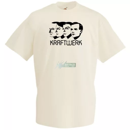 Retro Krafwerk stencil férfi rövid ujjú póló