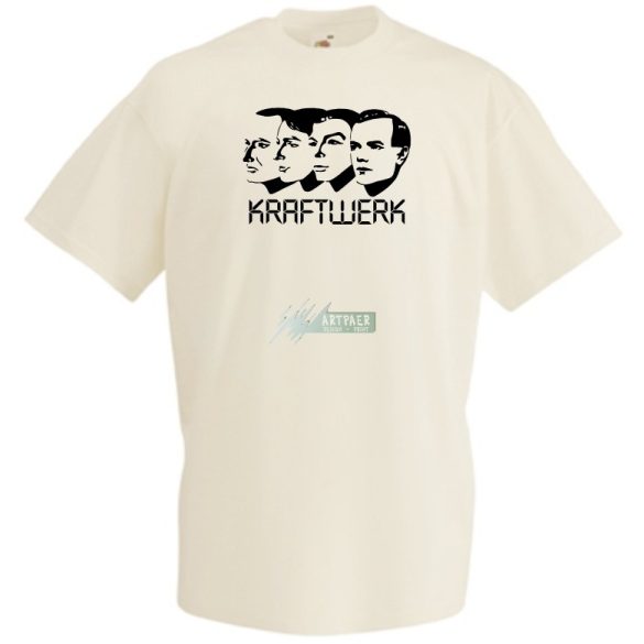 Retro Krafwerk stencil férfi rövid ujjú póló