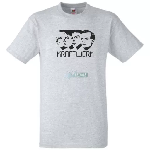 Retro Krafwerk stencil férfi rövid ujjú póló