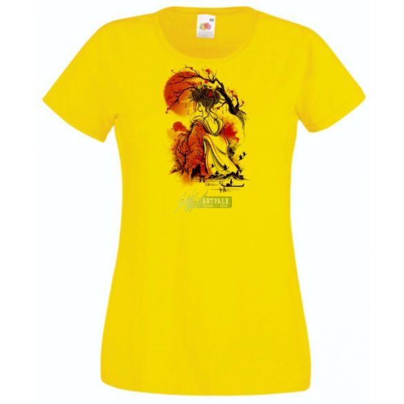 Női Design - Keleti hangulat - Japán hangulat Gésával női rövid ujjú póló