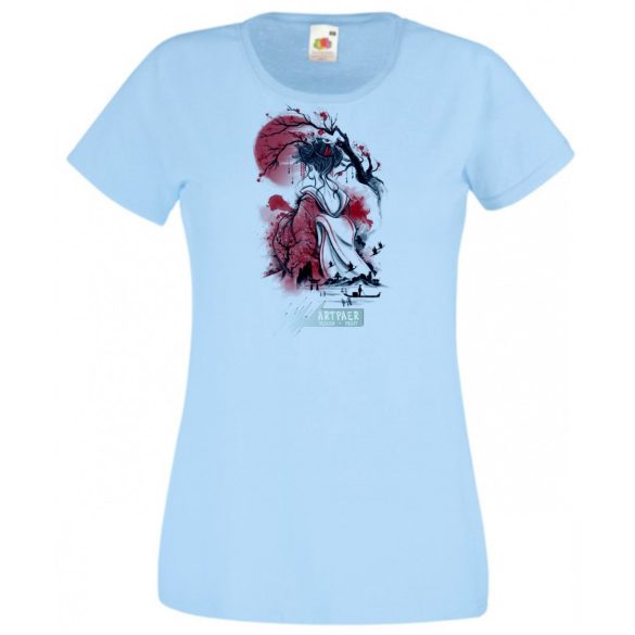 Női Design - Keleti hangulat - Japán hangulat Gésával női rövid ujjú póló