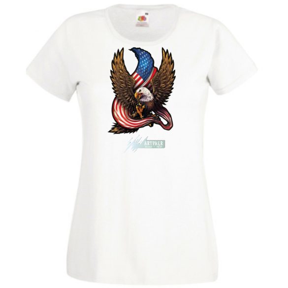 SAS Amerikai zászlóval női rövid ujjú póló