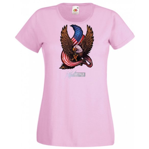 SAS Amerikai zászlóval női rövid ujjú póló