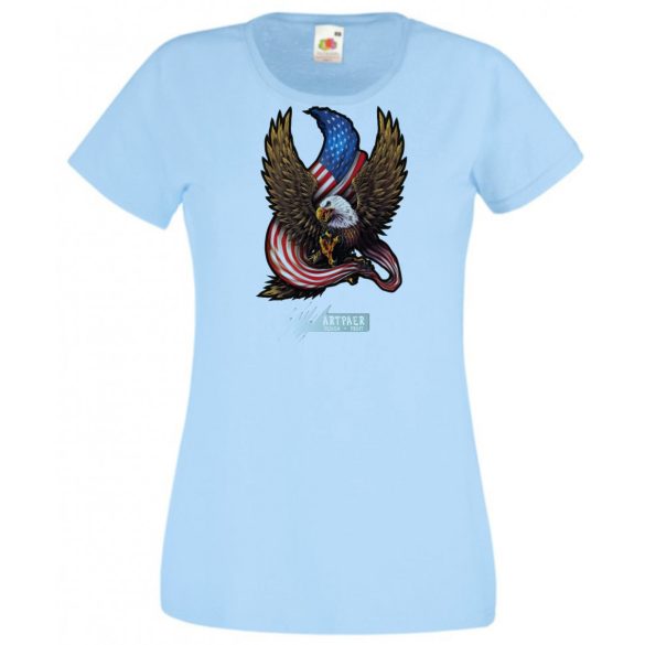 SAS Amerikai zászlóval női rövid ujjú póló