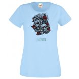 Nevess most, sírj később - koponyák rózsával női rövid ujjú póló