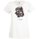 Nevess most, sírj később - koponyák rózsával női rövid ujjú póló