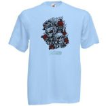 Nevess most, sírj később - koponyák rózsával férfi rövid ujjú póló