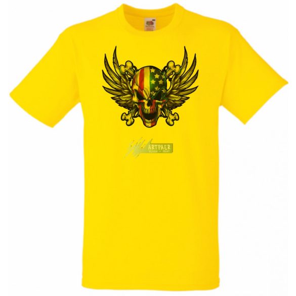 Amerikai zászlós koponya férfi rövid ujjú póló