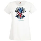 Amerikai zászlós koponya Élj szabadon, vagy halj meg női rövid ujjú póló