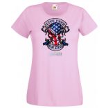 Amerikai zászlós koponya Élj szabadon, vagy halj meg női rövid ujjú póló