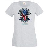 Amerikai zászlós koponya Élj szabadon, vagy halj meg női rövid ujjú póló