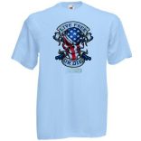 Amerikai zászlós koponya Élj szabadon, vagy halj meg férfi rövid ujjú póló