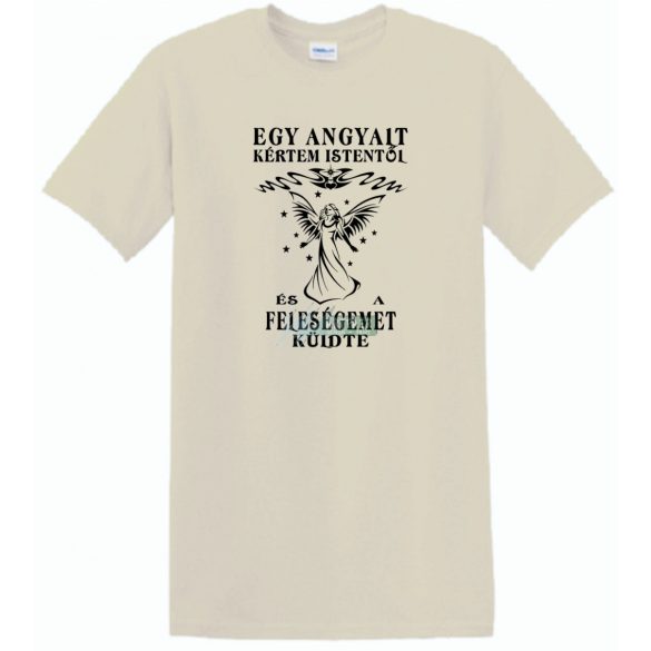 Kértem Istentől egy Angyalt ... feleségemet férfi rövid ujjú póló
