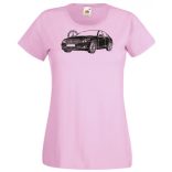 Auto fan Mercedes S Class stencil női rövid ujjú póló