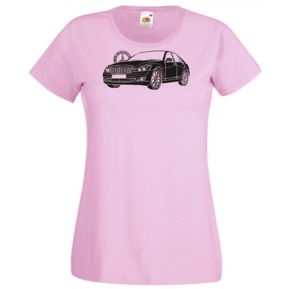 Auto fan Mercedes S Class stencil női rövid ujjú póló