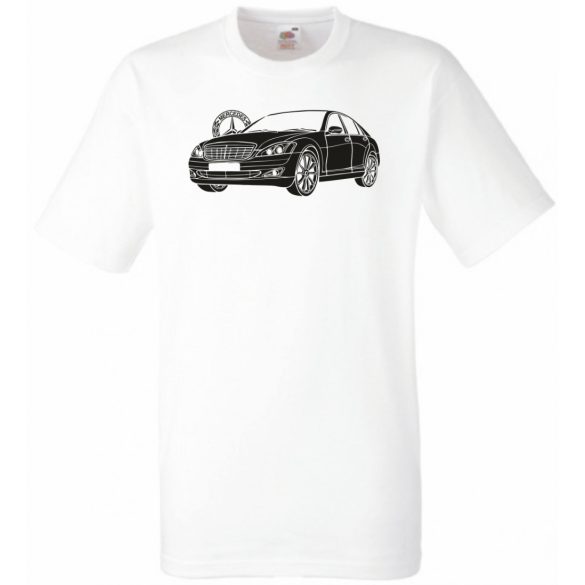 Auto fan Mercedes S Class stencil férfi rövid ujjú póló