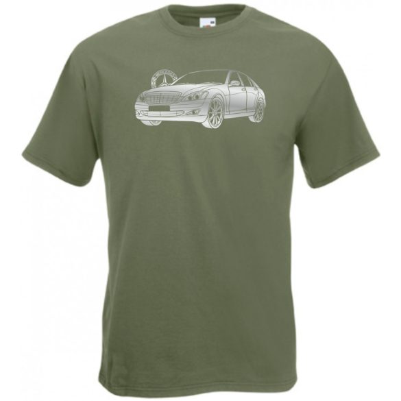 Auto fan Mercedes S Class stencil férfi rövid ujjú póló